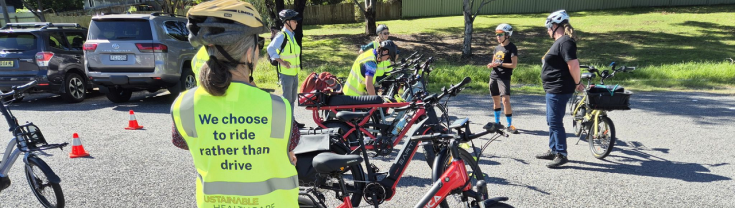 People attending an eBikes training course