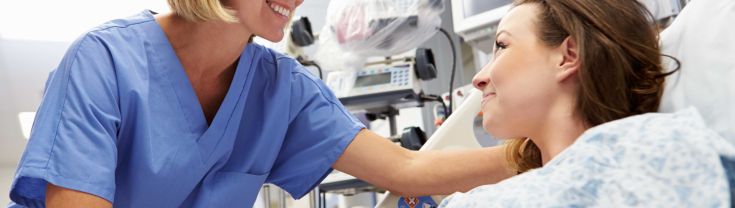 Nurse with a patient in hospital 