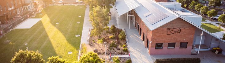 Lismore Regional Gallery viewed from above 