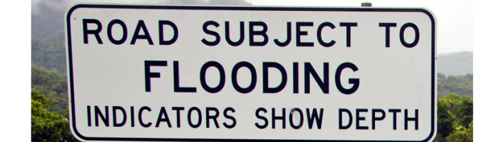 cropped flooding sign board