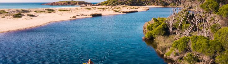 people kayaking in a national park