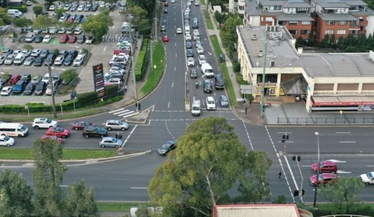 Pennant Hills Road and Carlingford Road intersection at Carlingford.