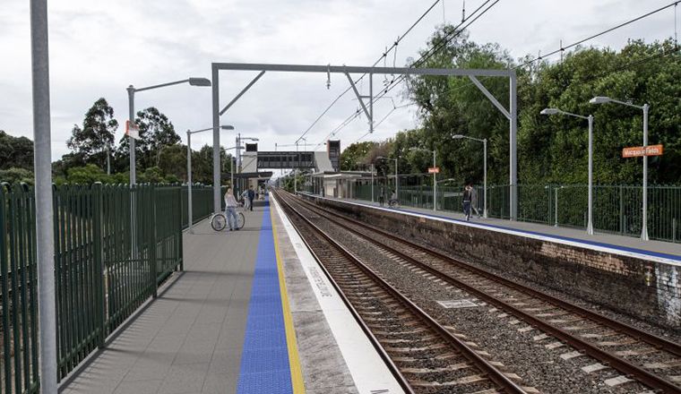 Artist impression of Macquarie Fields Station Upgrade, subject to change during detailed design stage