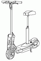 motorised foot scooter with a seat