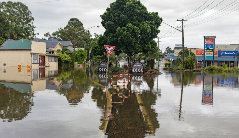 Floodwater in Lismore NSW