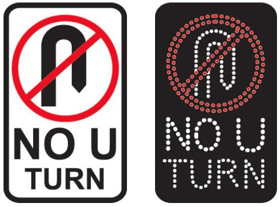 No U-turn sign