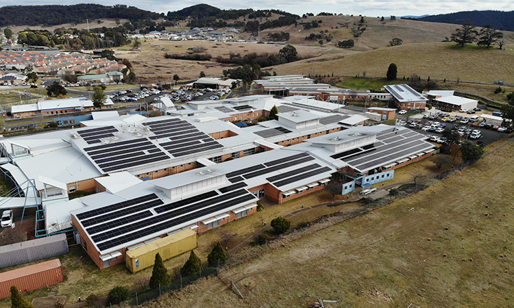 Solar panels on roof top of buildings