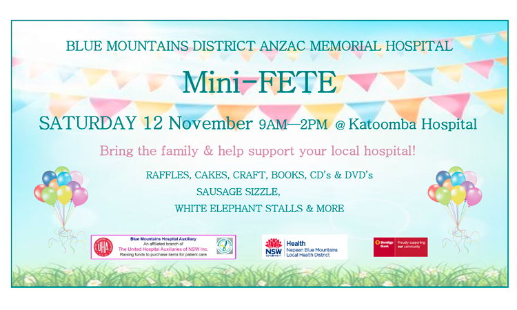 Ad for fete, including raffles, cakes, craft, books, sausage sizzle and stalls