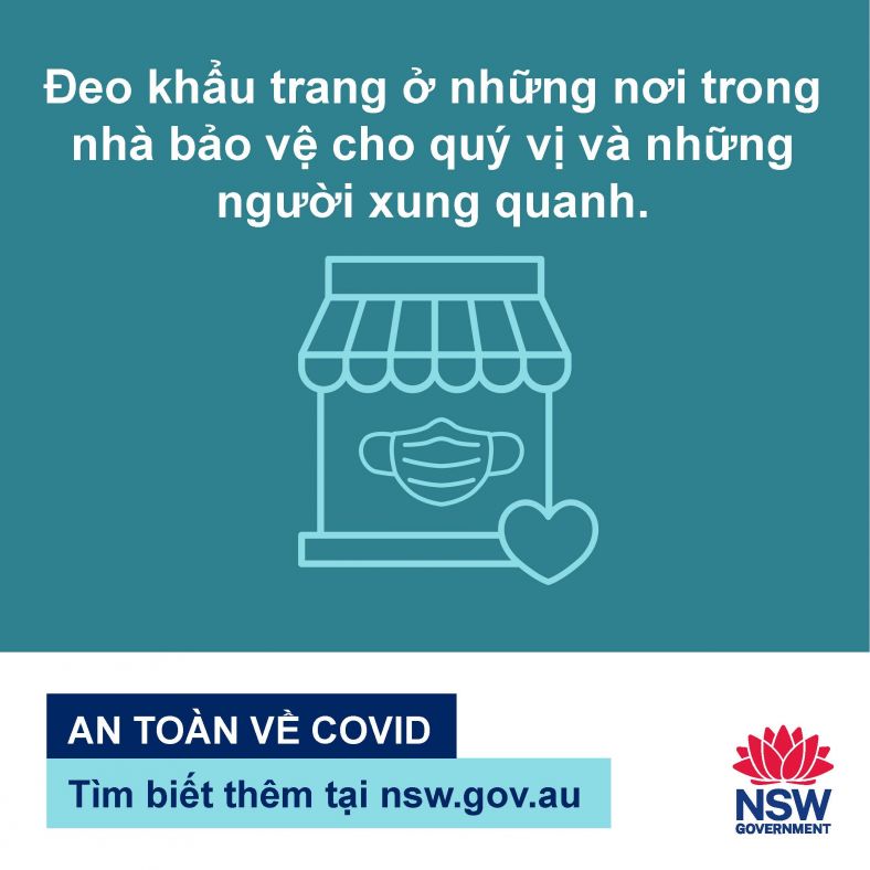 Vietnamese Wearing a mask indoors protects you and those around you