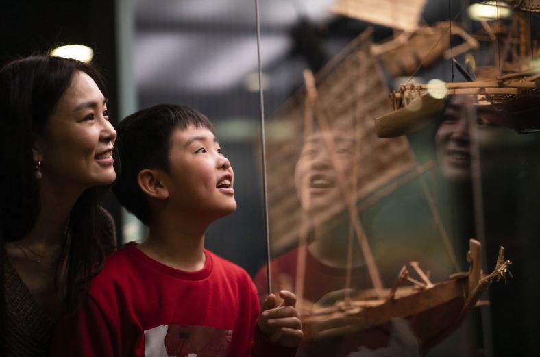 Mother and son at Maritime Museum