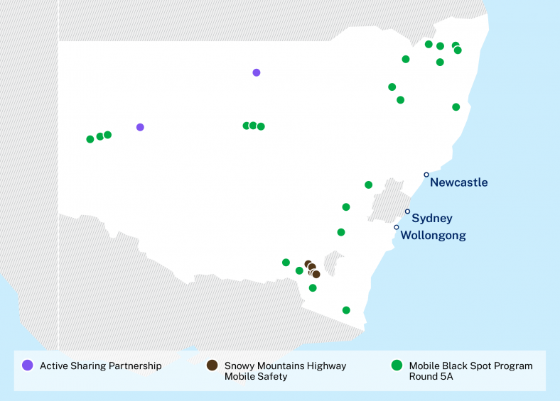 Mobile Coverage Project map of locations