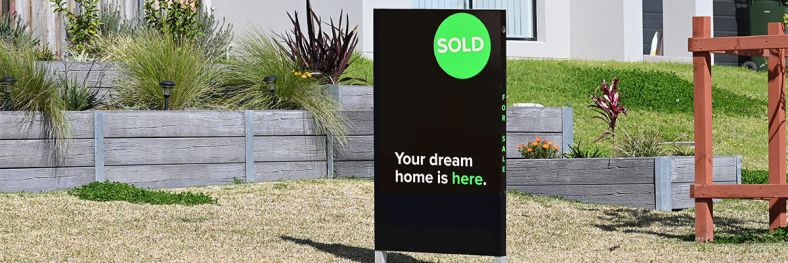 Sold sign outside a house