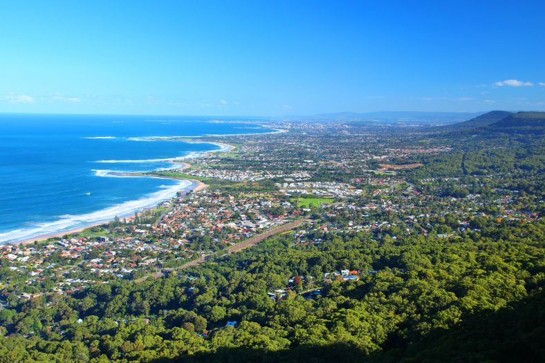 Aerial shot of coast