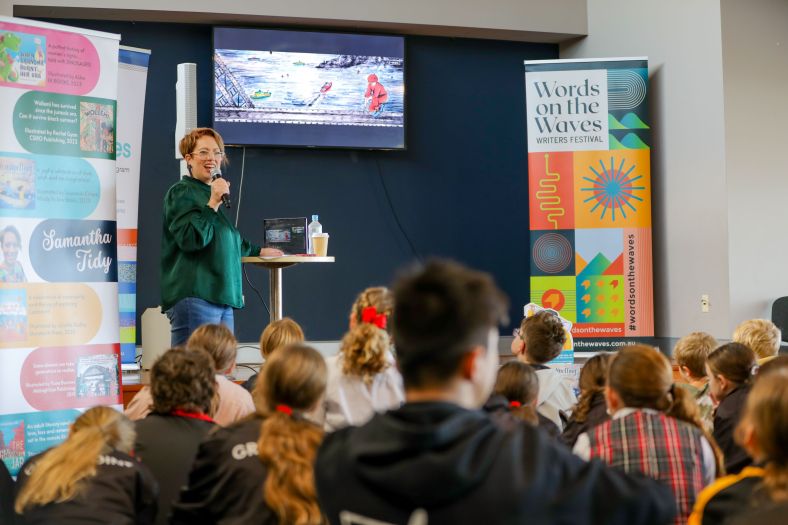 Author speaking to school children