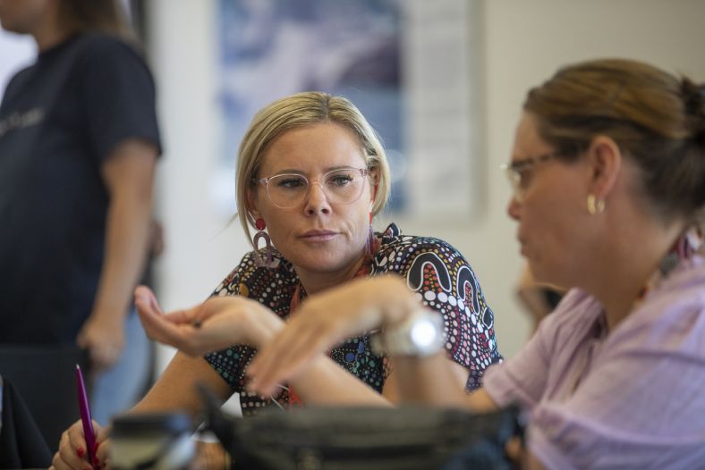 Employees in a meeting