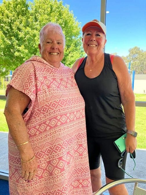 Image of (L to R) - Julie Young and Lenore Schiller, aqua fitness lead instructors in Young, NSW