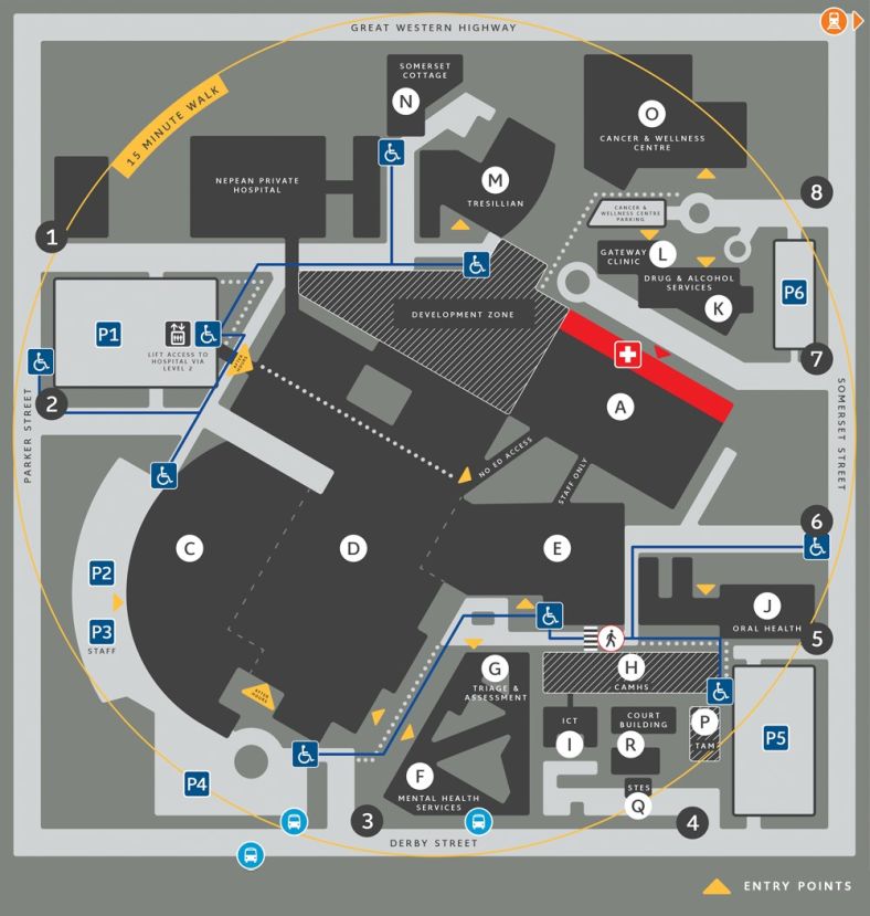 Map of Nepean Hospital