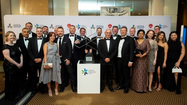 Parramatta Light Rail team at 2023 Australian Construction Achievement Award gala event.