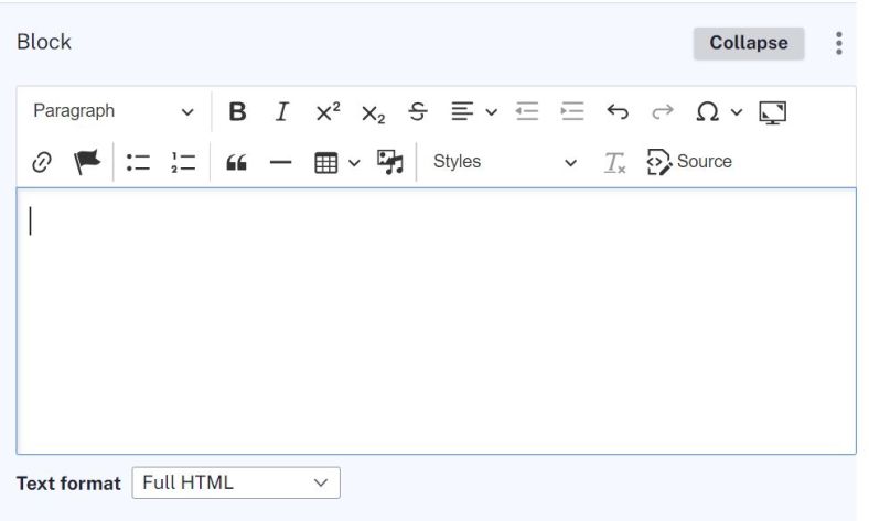 Screenshot of WYSIWYG CMS editor interface