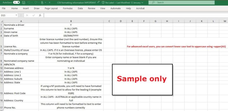 Example csv example for the Revenue eNominations portal