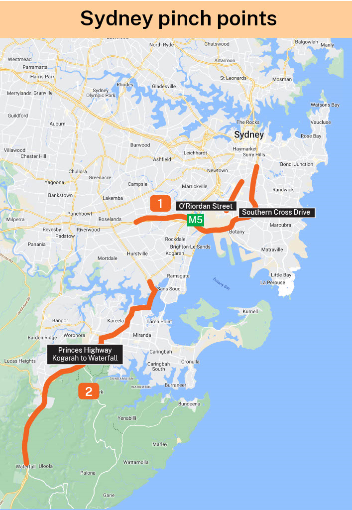 Sydney pinch point map