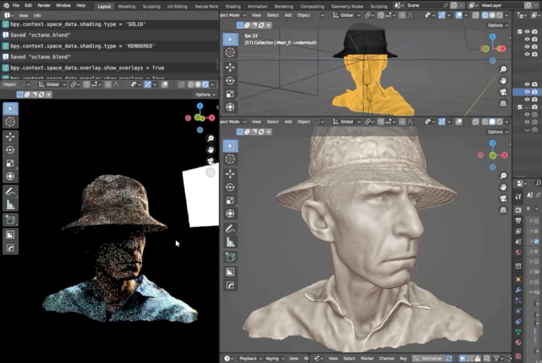 Image of the HSC video drama Substratum being made in the 3D modelling tool, Blender