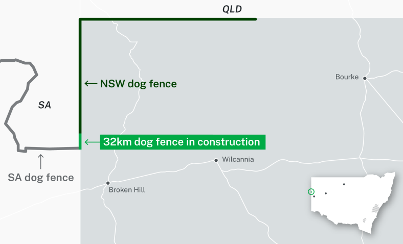 A map of the 32km wild dog fence