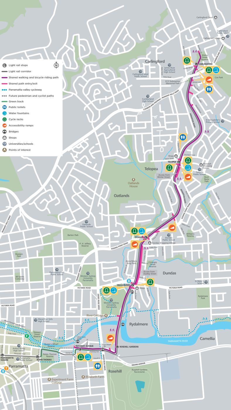 Map of Parramatta Light Rail 