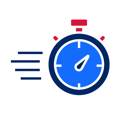 An icon of a stopwatch indicating that invoices should be paid on time.