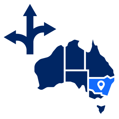 A map of Australia highlighting NSW.