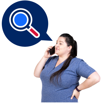 A woman is on the phone asking to review an invoice.