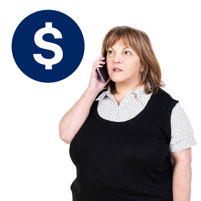 Woman paying over the phone