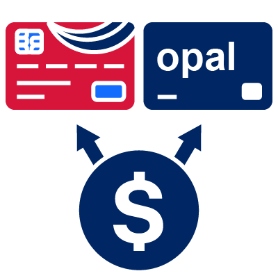 Bank card opal card side by side