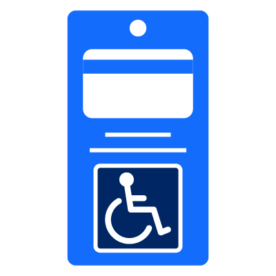 Disability parking permit blue sign