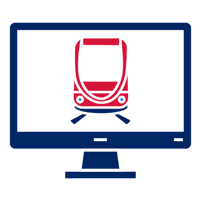 Lightrail on a computer screen.