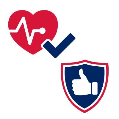 Pictogram of heart thumbs up check tick