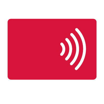 Red contactless payment card