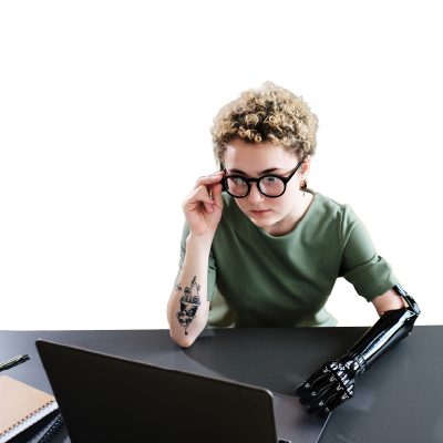 Women on laptop on the adult fares page