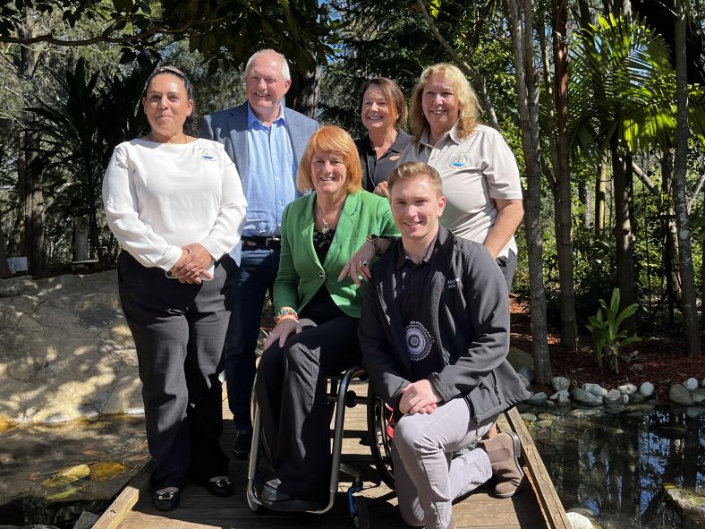 Wandid Young Garawa CEO, Minister David Harris, Andrea Cingi, NG Central School Principal, Member for Gosford Liesl Tesch, Garawa board member Denise Markham and Aboriginal Affairs NSW Senior Partnerships Officer Jacob Bell