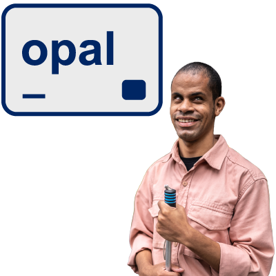 A blind man with a free Opal card