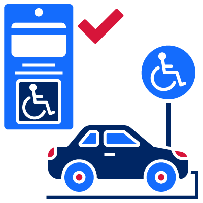 Car parked with disability permit