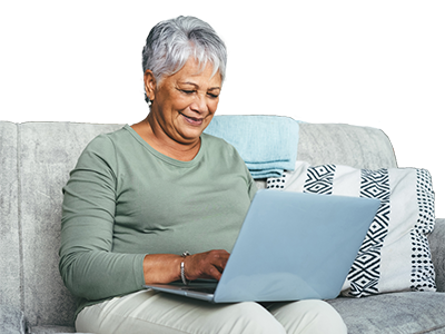 An older woman using a computer