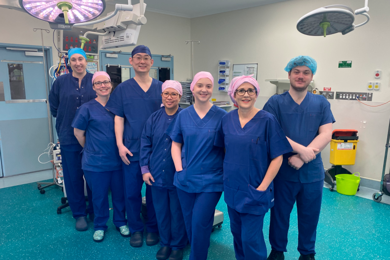 Jie Zhao alongside his Operating Theatre colleagues