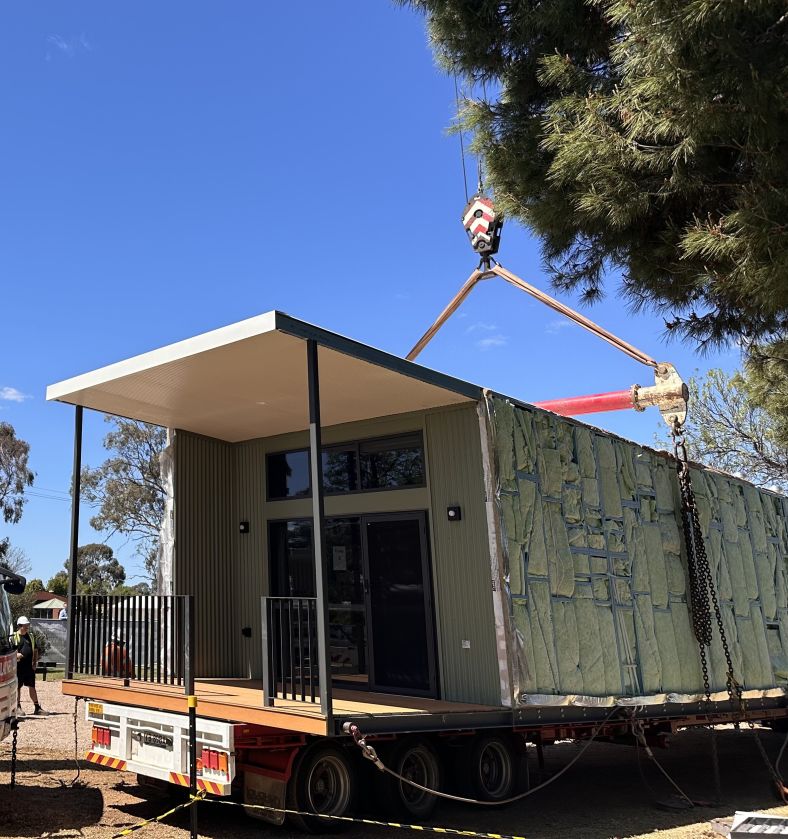 Delivery of key worker accommodation units to the Finley Health Service site in October 2024