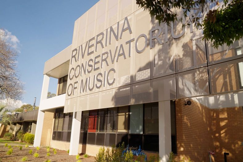 Front entrance to the building of the Riverina Conservatorium of music building