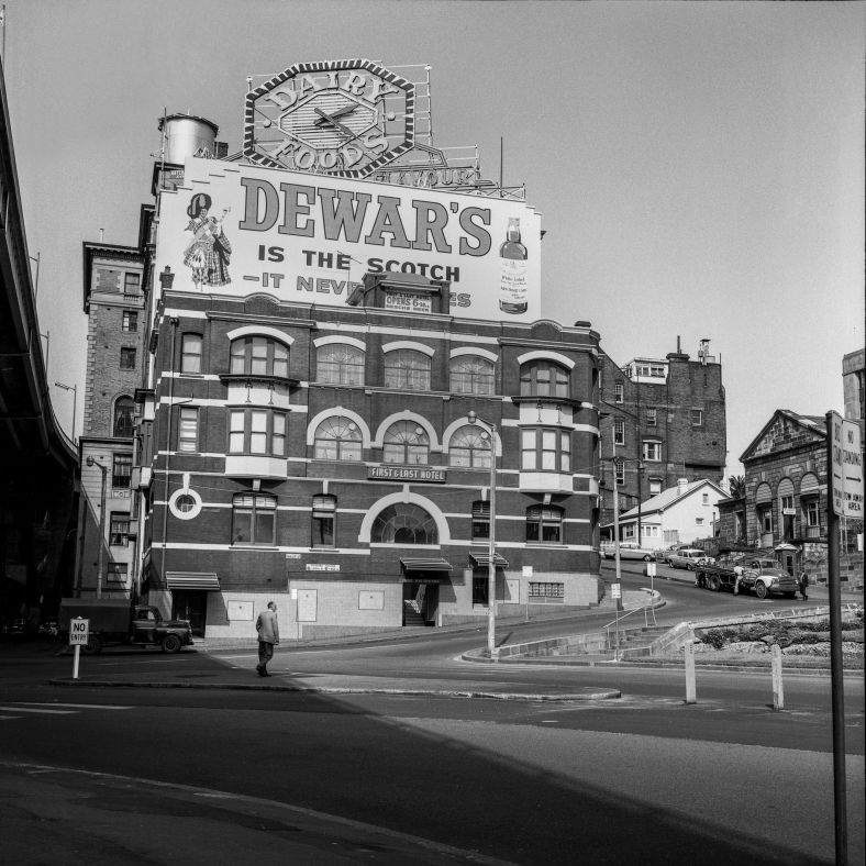 Prior to the 1990s, places like the First and Last Hotel (pictured here at Circular Quay in 1963) were important institutions in an earlier public service culture. This was particularly so at NSW Treasury when the Budget Papers were being prepared.