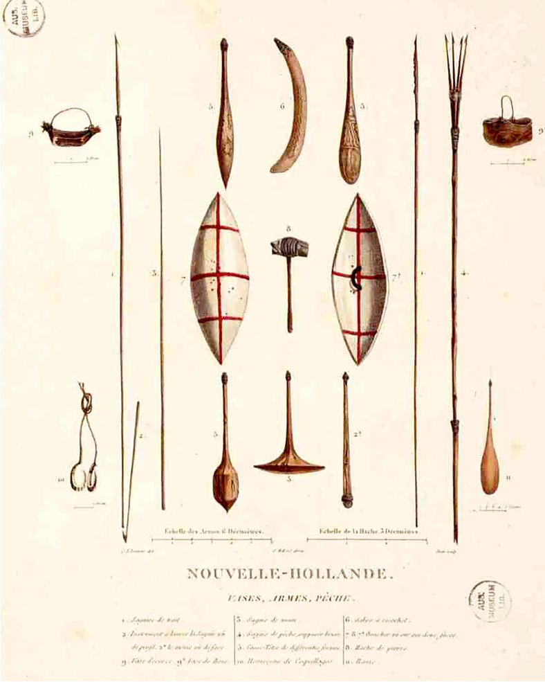 Some of the traditional tools and weapons used by Aboriginal men and women in Sydney.