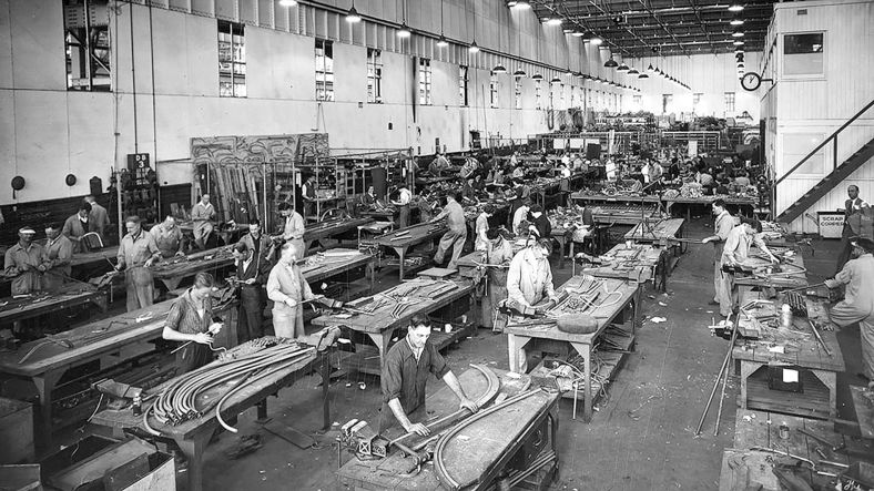 The Everleigh Railway Workshops (now known as Carriageworks). Photograph by Milton Kent, circa 1950.