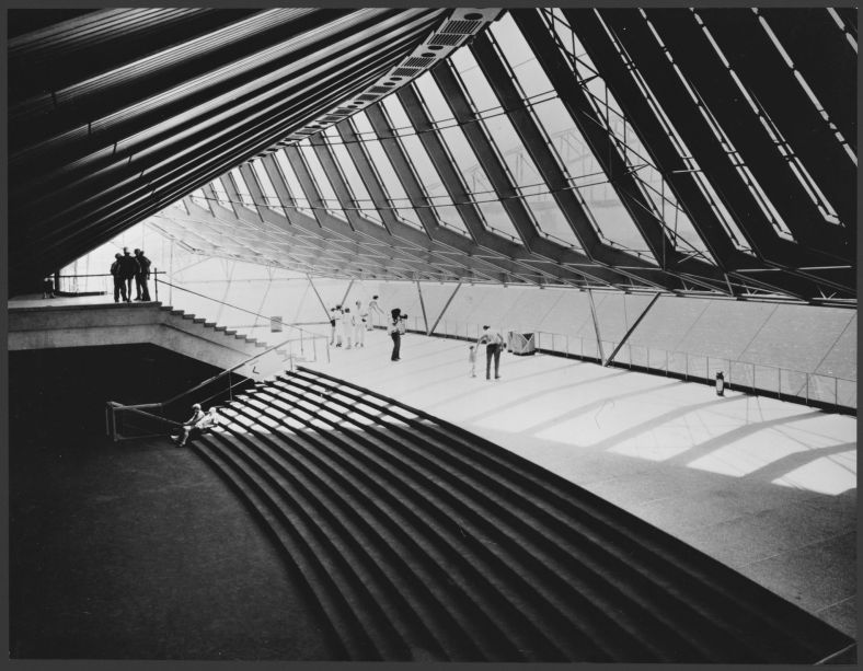 Sydney Opera House interior, 1973.