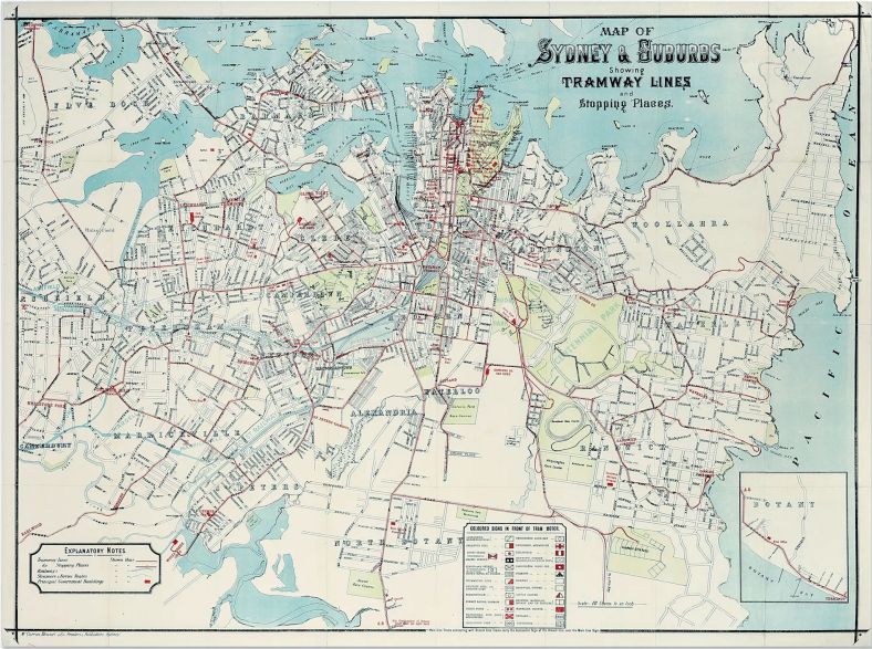 Sydney’s tramway network, circa 1937.